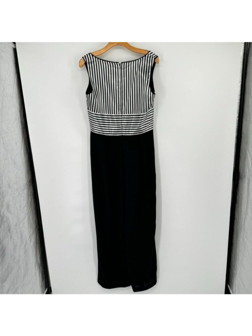 JOSEPH RIBKOFF Black Jumpsuit  Pant Suit w/ jacket womens stripes size 10 - Picture 13 of 16